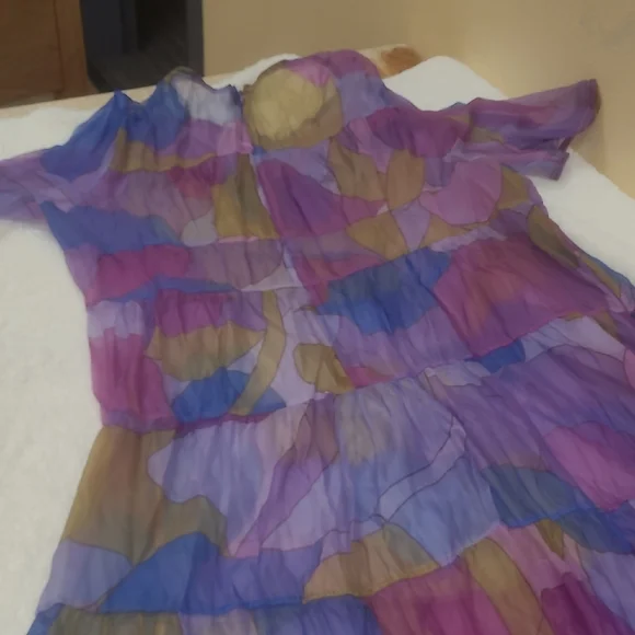 Elegant SHEER Multicolor Maxi Dress - Picture 11 of 13